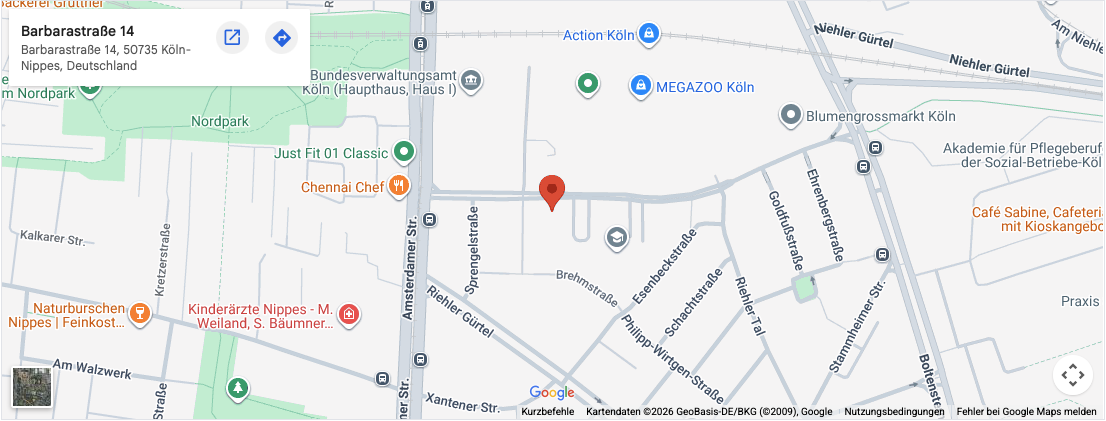 Akti Grill auf der Karte — Barbarastraße 14, Köln-Riehl